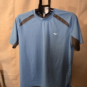 Everlast Men's Medium Blue Black Short Sleeve Athletic Shirt